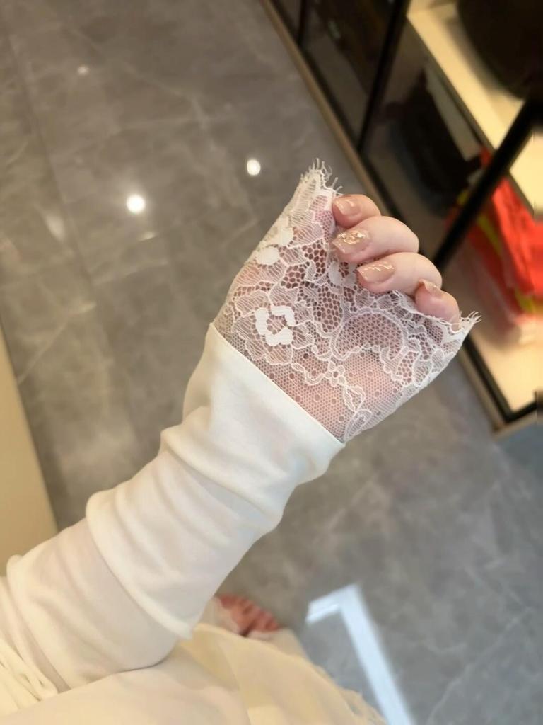 White Moon Beauty Women's Long Sleeve Modal Cotton Homewear with Pads - Loose Fit, Soft Spring/Fall Loungewear