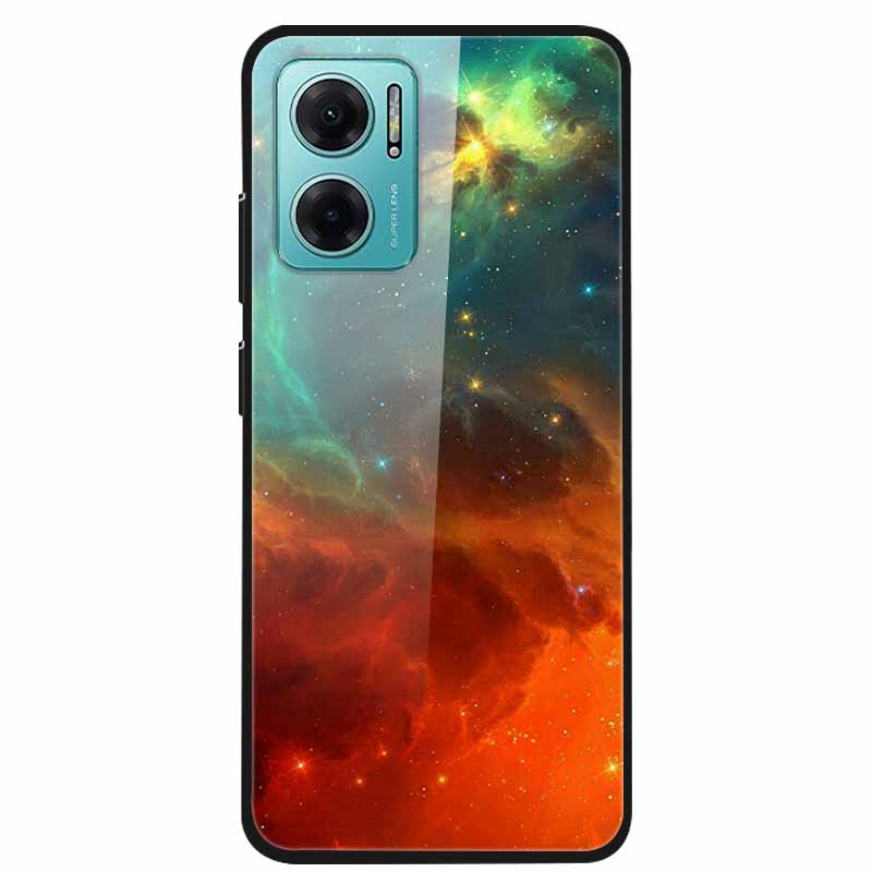 Чехол Для Xiaomi Redmi Note 11E Роскошный Закаленное Стекло Жесткая Задняя Крышка Для Redmi Note 11E Capa Ударопрочный Цветок Funda Волк Coque