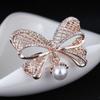 Модная трехмерная брошь-булавка с бантом, стразами, из сплава и жемчугом, корсаж, сдержанная и модная, аксессуары для одежды, брошь, ювелирное изделие
