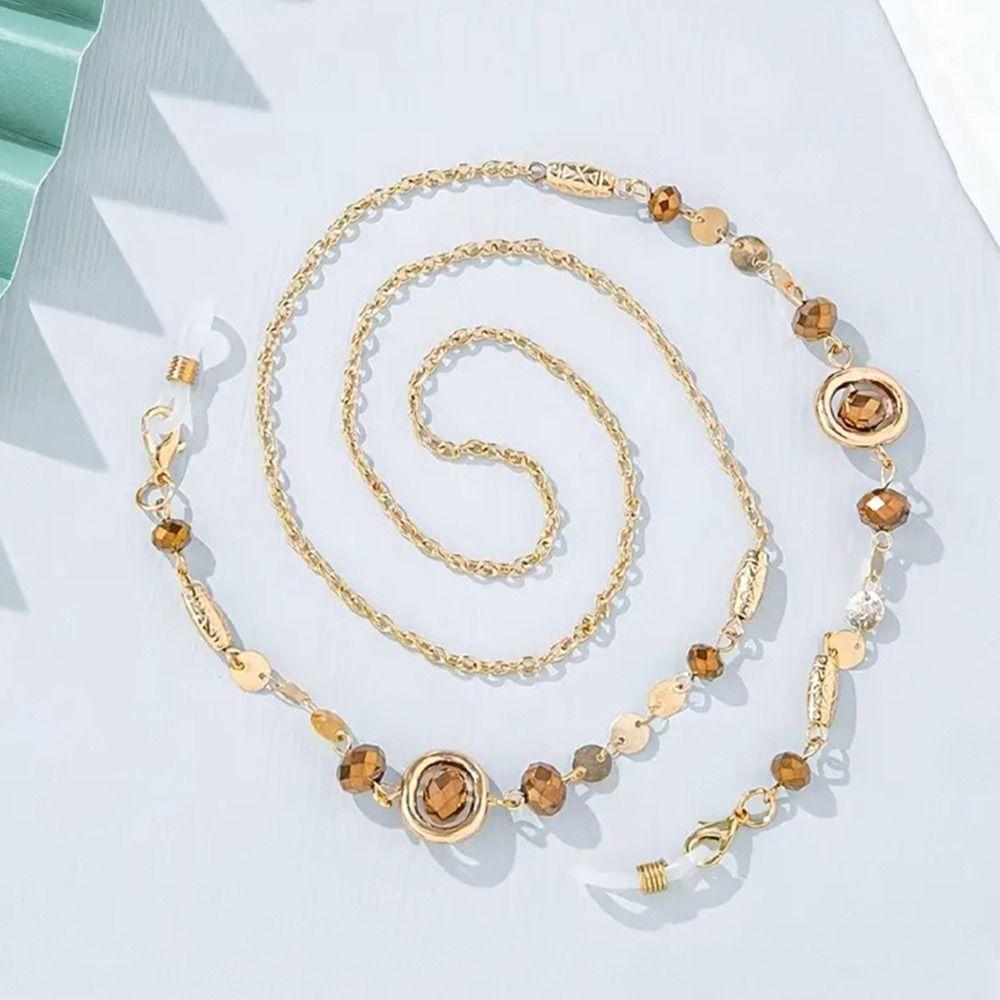 Ocean Blue Reading Glasses Chain Rhinestone Glasses Straps Portable Sunglass Lanyard Straps Women