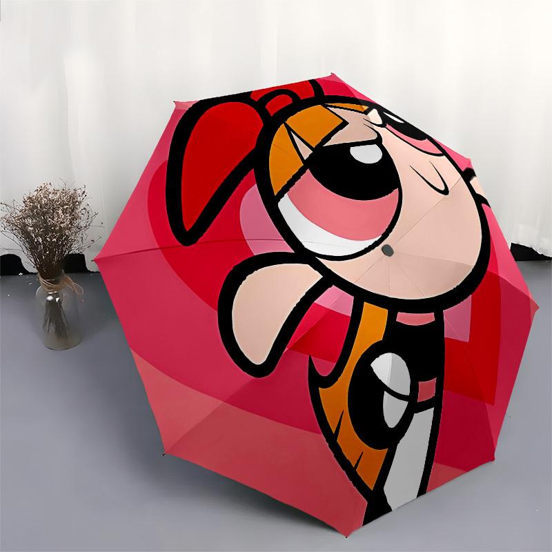 Powerpuff Girls, Blossom Automatic Opening and Closing, 8 rib Structure Portable Umbrella, Suitable for Men and Women in All Seasons  Perfec