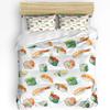 Sushi Cartoon Japanese Culture Delicious Food Bedding Set 3pcs Duvet Cover Pillowcase Quilt Cover Double Bed Set Home Textile