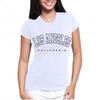 Women's T-shirt - Los Angeles - White - Short Sleeves - 100% Cotton - Size S To 3XL