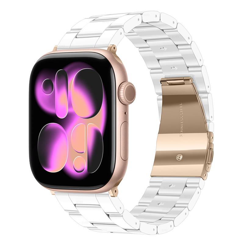 Роскошный полимерный ремешок для Apple Watch Ultra 3 2 49 мм 11 10 42 мм 46 мм Звеньевой браслет Iwatch Серии 9 7 8 6 5 SE3 45 мм 41 мм 40 мм 44 мм