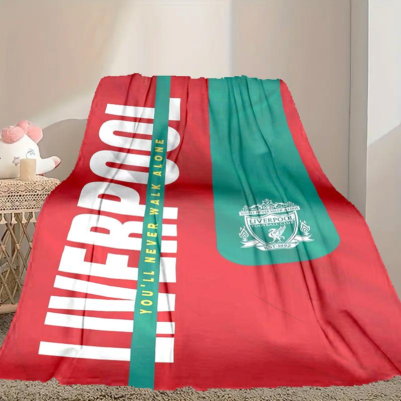 1pc Comfortable Home Print Throw Blanket, Liverpool FC Blanket For Bed and Sofa Use, Special Present For Family