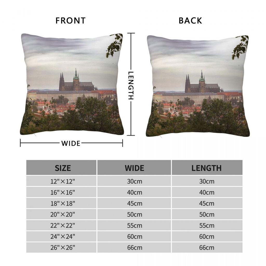 St. Vitus Cathedral From Afar Square Pillowcase Polyester Linen Velvet Printed Zip Decor Throw Pillow Case Car Cushion Cover 18"