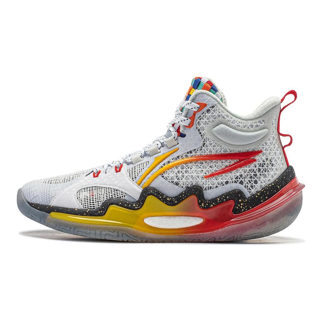 Li Ning ДЕТСКИЕ Авангардные Мощные PREMIUM 3 V3 Дышащие Низкие Детские Баскетбольные Кроссовки Бело-Красные YKBU036-1