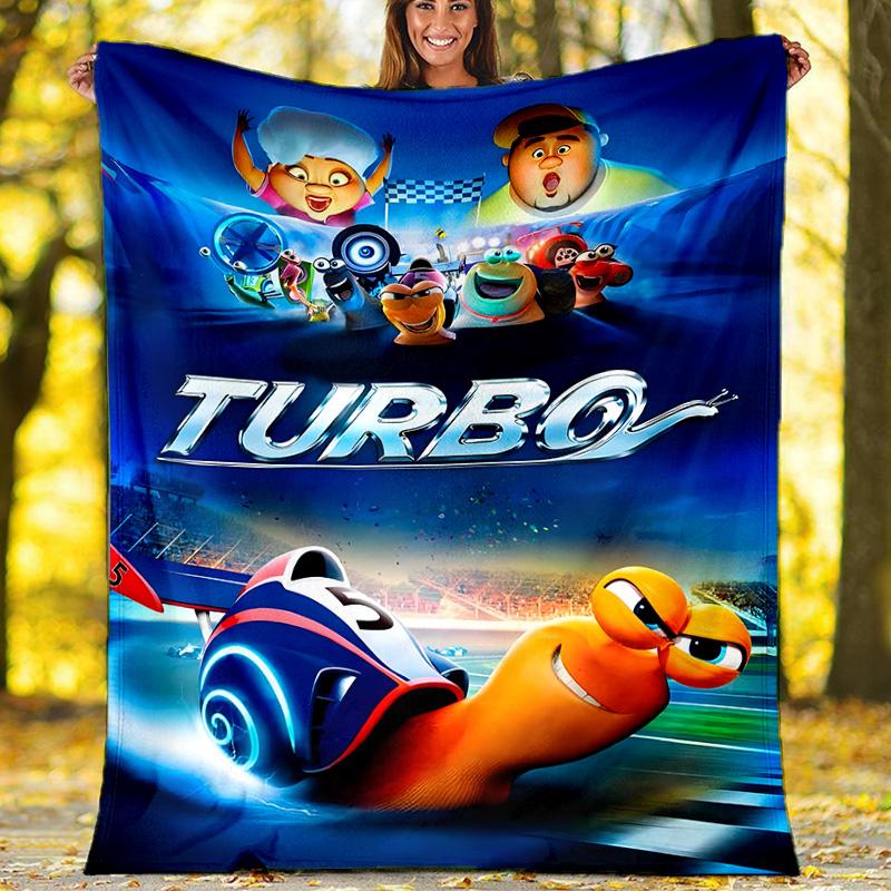 1pc TURBO1 Theme Blanket - Digital Print, Polyester, Cozy for All Seasons, Perfect for Outdoor, and Travel
