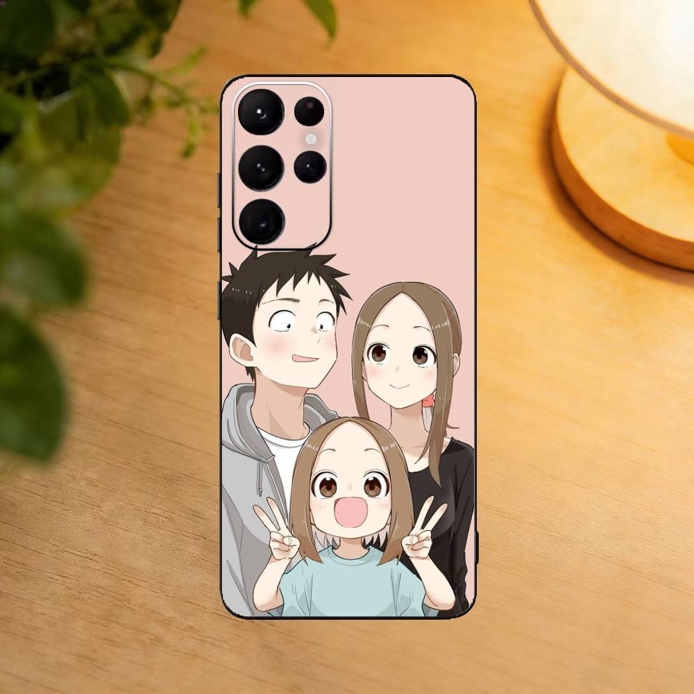 Чехол для телефона K-KarakaiS Jozu no T-Takagi-San для Samsung S25,24,21,22,23,30,Ultra,20,Plus,Fe,Lite,Note Мягкий черный чехол