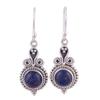 Lapis Lazuli Gemstone Earrings 925 Sterling Silver Earrings, Handmade Dangle Gemstone Earrings Jewelry For Women - 3.8 Aprox