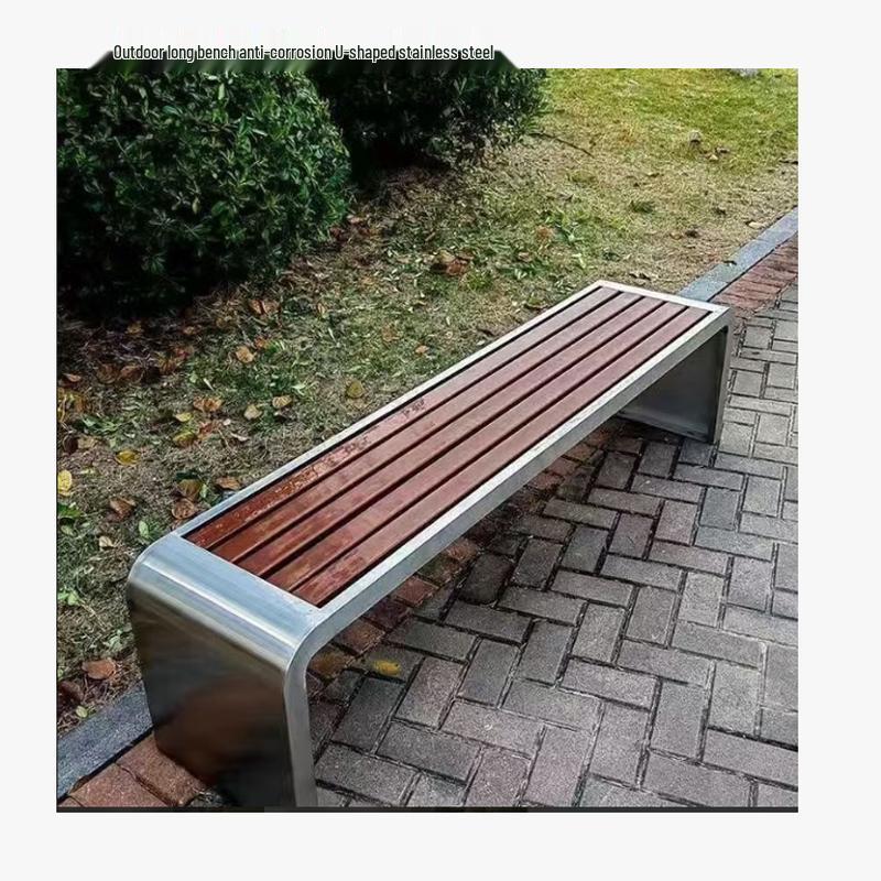 Outdoor Stainless Steel Long Bench