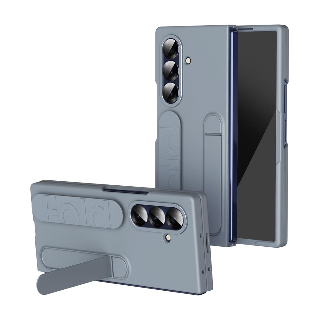Для Samsung Galaxy Z Fold8 Ultra / Z Fold8 Широкий Чехол, Невидимая Подставка Задняя Крышка Телефона + Закаленное Защитное Стекло для Экрана + Мягкий Силиконовый Ремешок на Запястье