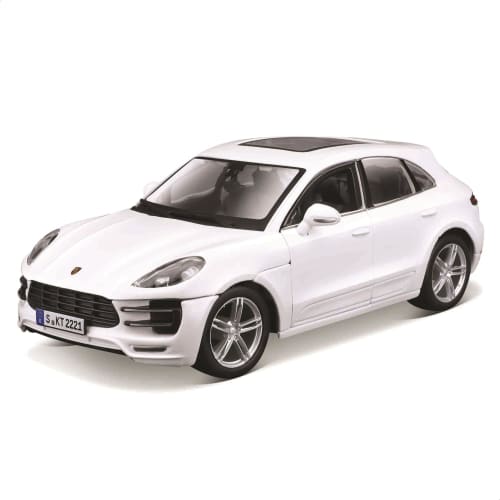 Bburago 1/24 Scale Porsche Macan White / Diecast Model Car, Finished Model, 18-21077 WT