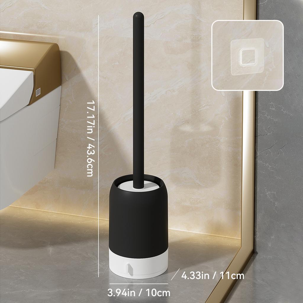 Wall Mounted Extended Handle Toilet Brush With Drain Holder No Dead Corners Toilet Cleaning Brush Bathroom Accessories