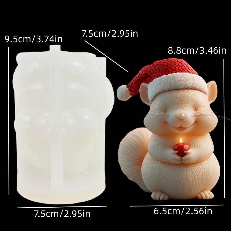 Santa Claus Hold Gift Scented Candle Silicone Mold Smile Santa Claus Holding Gift Box Scented Resin Plaster Molds Christmas Gift