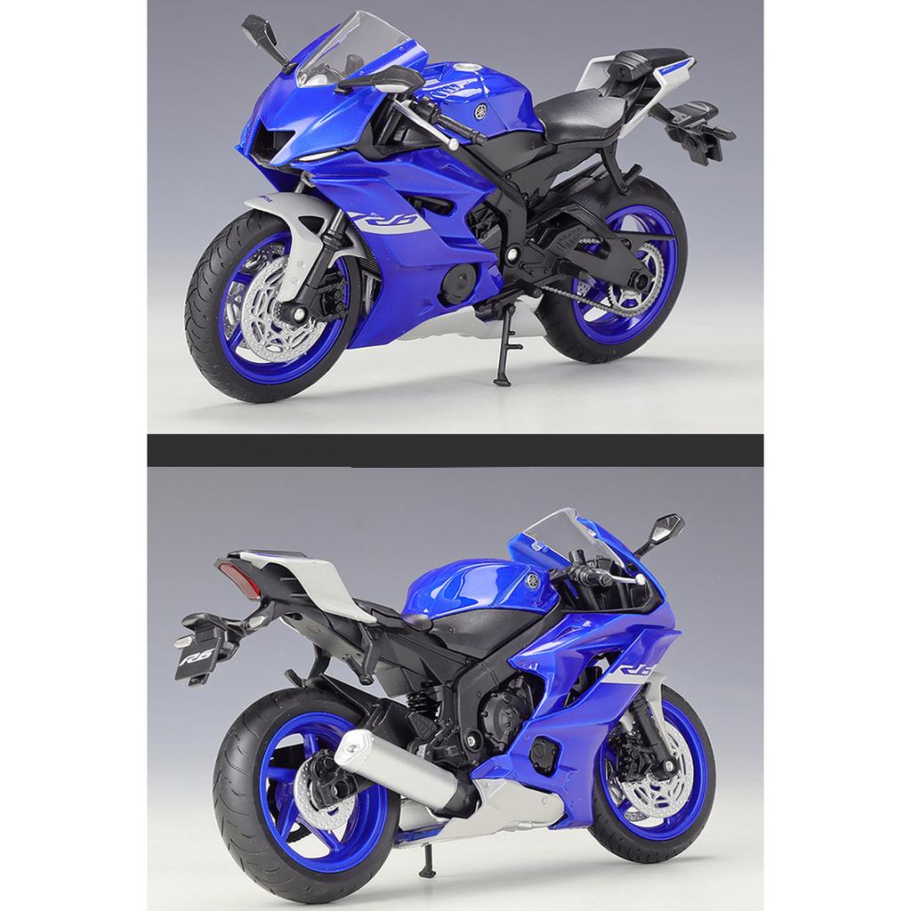 1/12 Scale Welly 2020 YAMAHA YZF-R6 Alloy Motorcycle Model Diecasts Metal Toy Vehicles Motorcycle Model High Simulation Collection Childrens Gifts