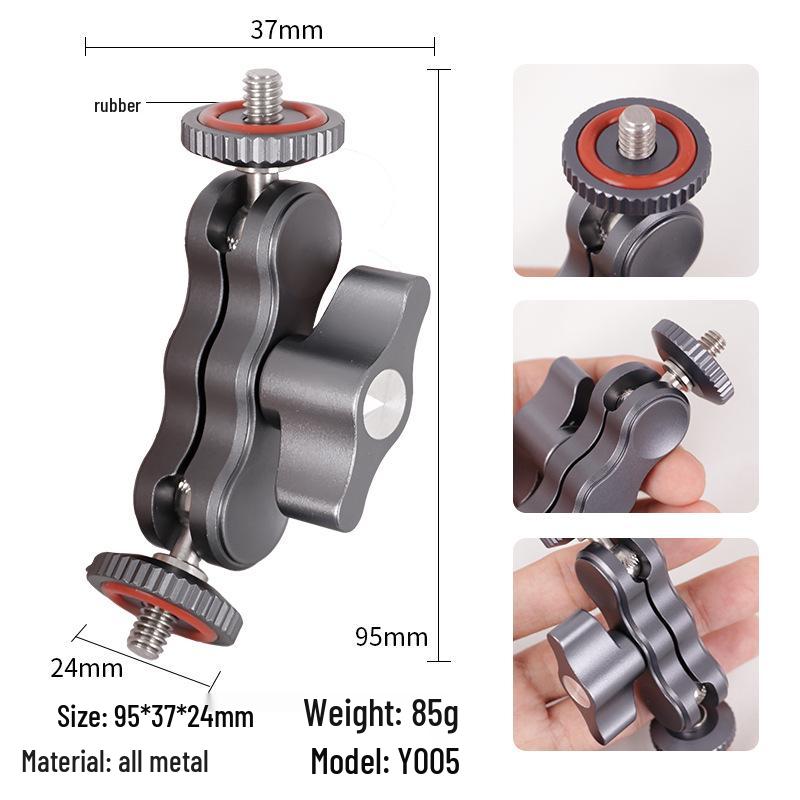 Double-Headed Magic Arm Bracket with Flash Clamp