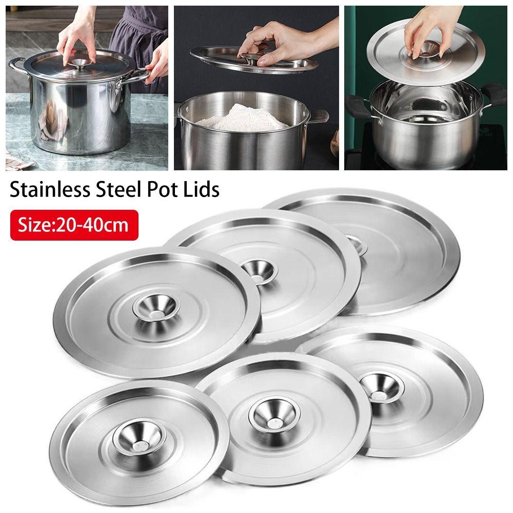 Универсальная крышка для посуды из нержавеющей стали, крышка для миски, прочная металлическая крышка для сковороды