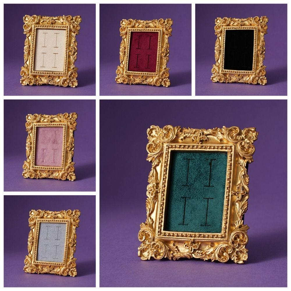 Mini Small Vintage Ring Plate Photo Frame Rings Organizer Ring Display Stand Desktop Decoration