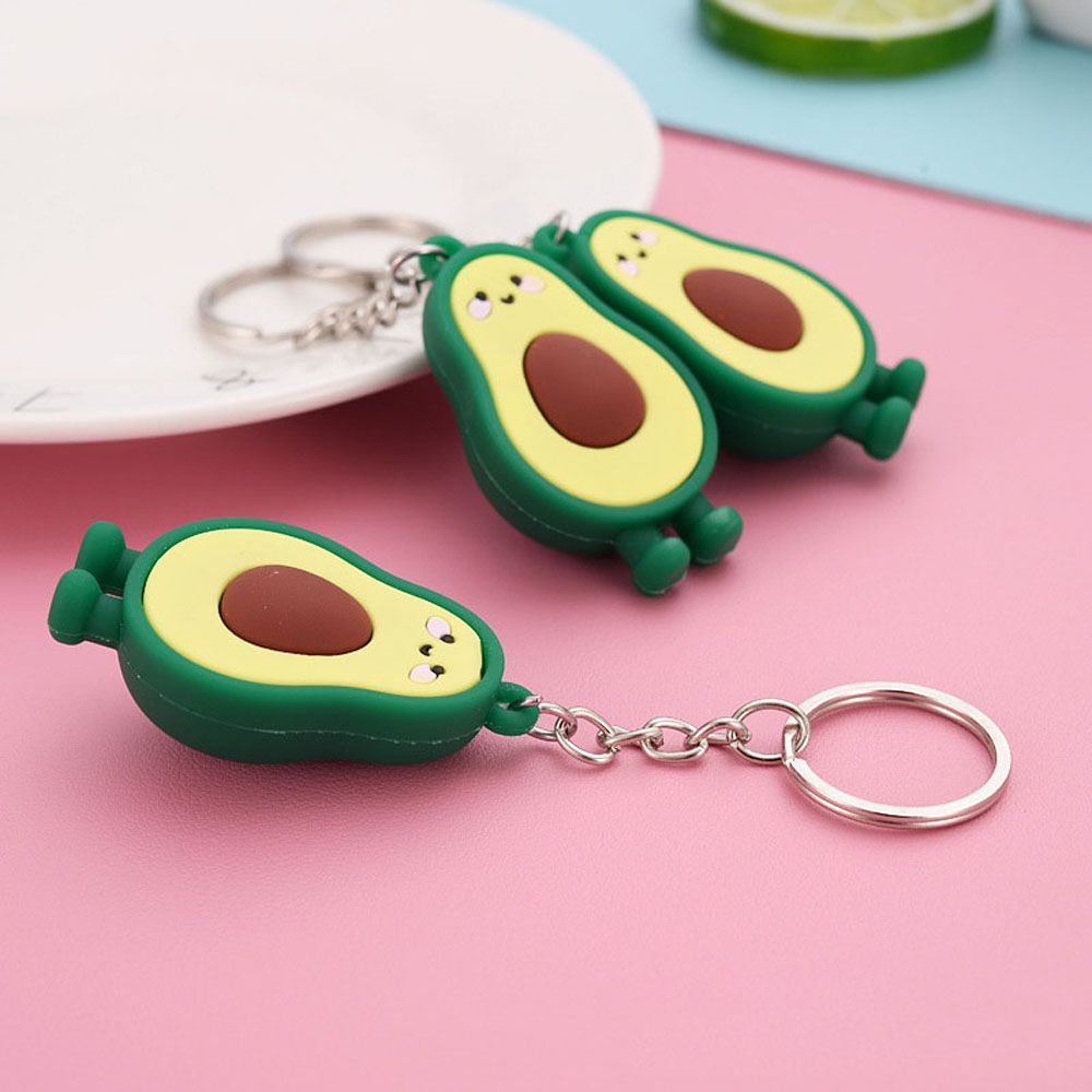 Lovers Gifts Avocado Smile-shaped Fruit Simulation Fashion Accessories Jewelry Key Ring Key Chain