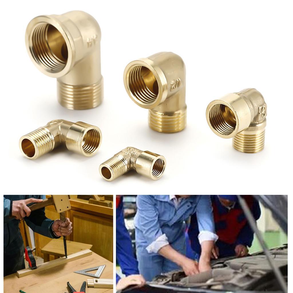 Brass Pipe Connectors Leakage Proof Threaded Fittings 90 Degree Threaded Elbows Multiple Type for Water Hose System