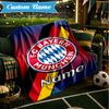Custom Name Bayern Munich Crest Art Blanket Lightweight Ideal Bedding Blanket Perfect for Travel, Camping, Living Rooms, Sofas, Christmas gift