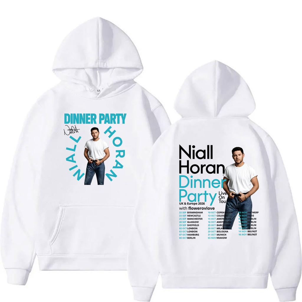 Niall Horan Dinner Party Live on Tour 2026 Hoodie  Hip Hop Vintage Pullover Sweatshirt Unisex Long Sleeve Oversized Hoodies