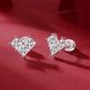 Серьги с муассанитом принцессы цвета D 2,4 карата, стерлинговое серебро S925, с покрытием из белого золота 18 карат, серьги-гвоздики в форме сердца для женщин, изысканные ювелирные изделия