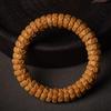 Gold Ingot Monkey Walnut Bodhi Bead Bracelet - High Polish Buddhist Gift for Men and Women