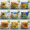 Sunflower Print Decorative Pillowcase Bedroom Living Room Square Cushion Pillowcase