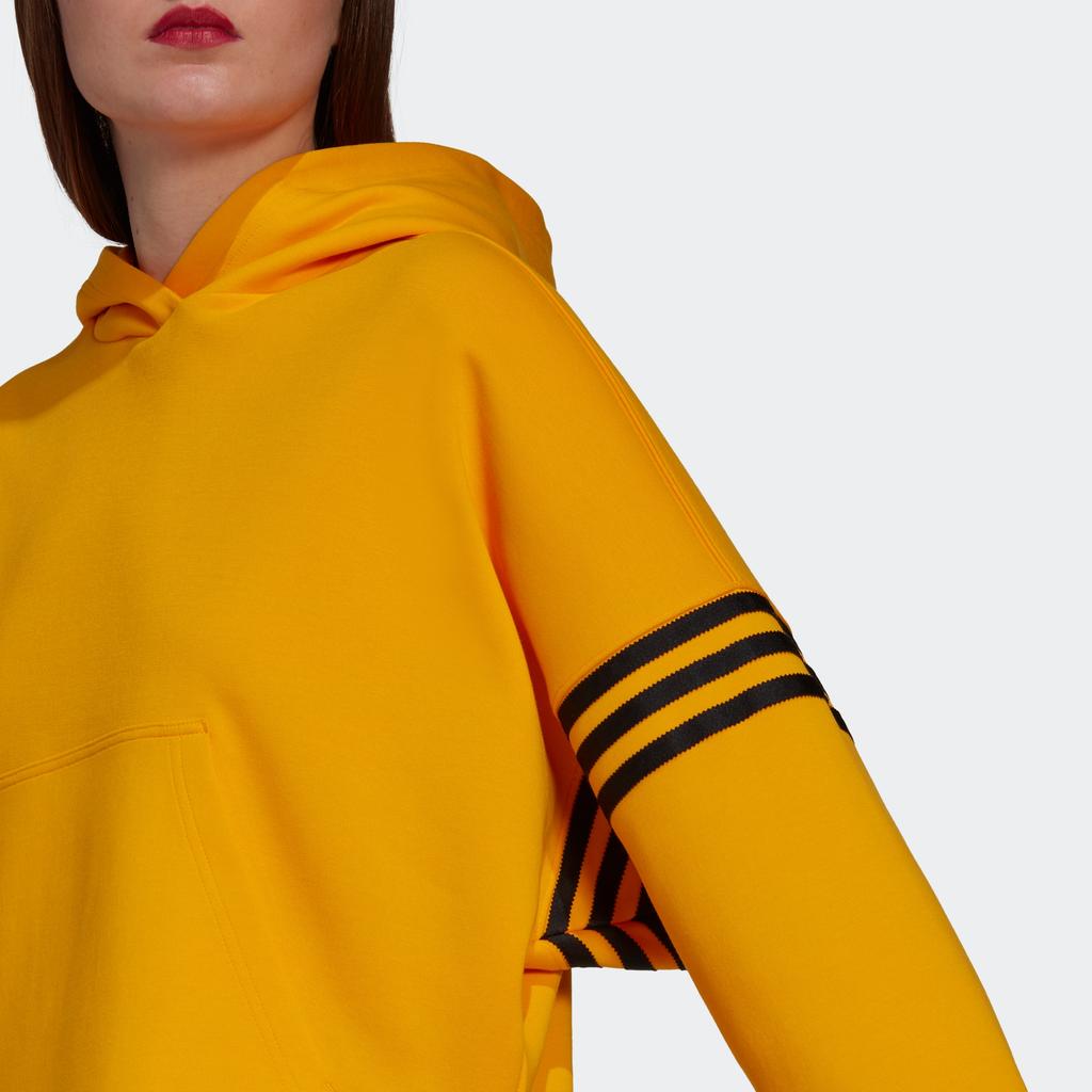 adidas Сплошной цвет с принтом логотипа, толстовка с длинными рукавами, женские топы, желтый HT8846