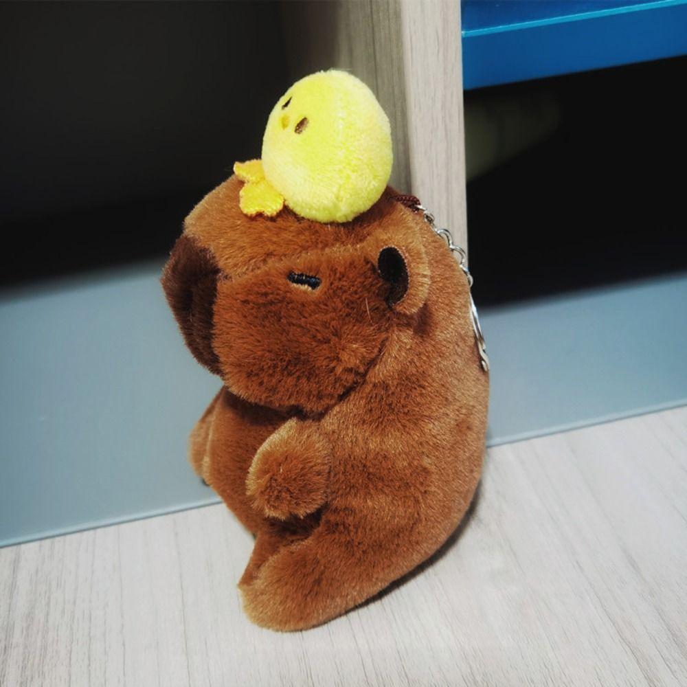 Multicolor Plush Capybara Keychain Cartoon Capybara Headgear Capybara Doll Birthday Gift