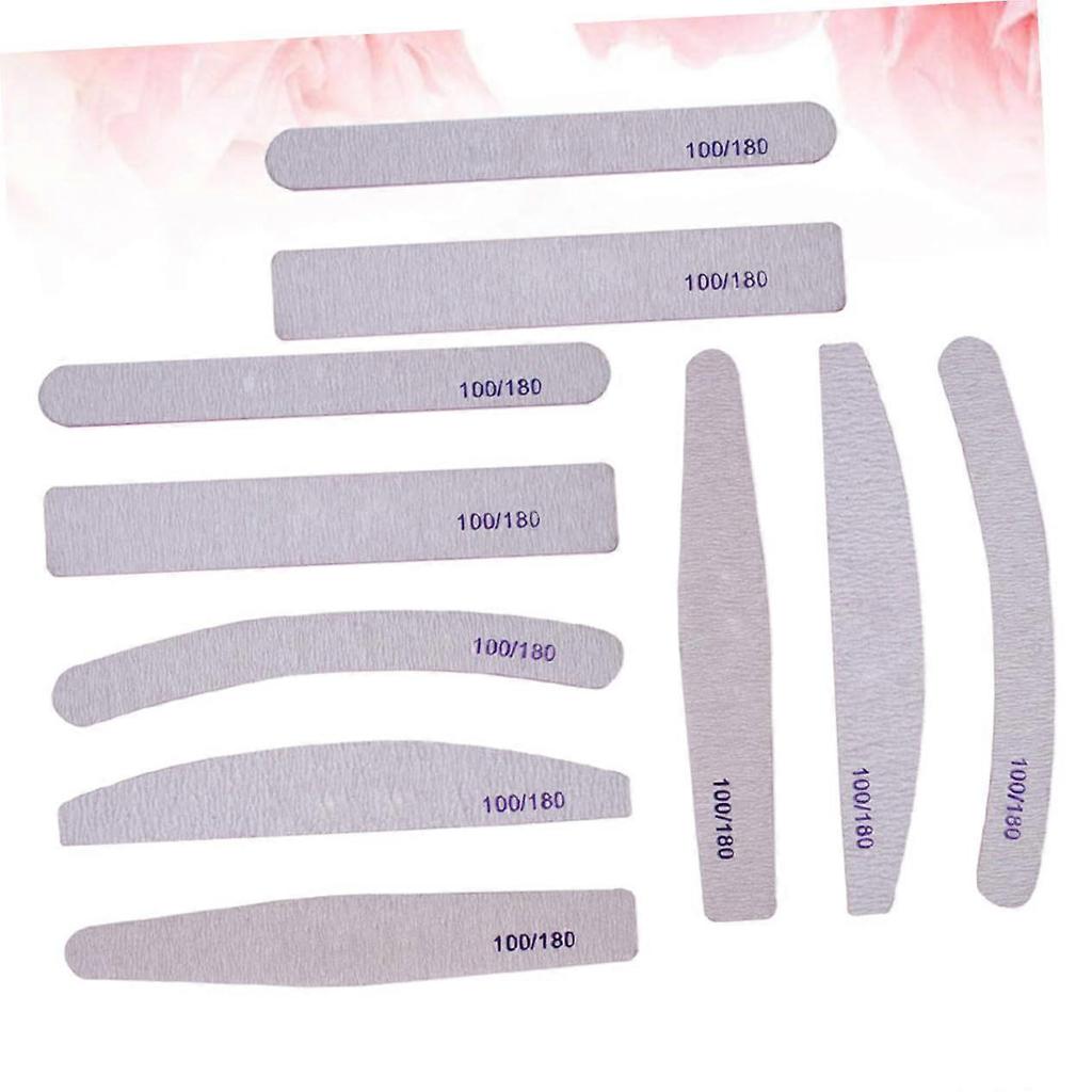 10pcs Nail Files and Buffers Set, MultiShape Professional Manicure Tools for Natural and Artificial Nails