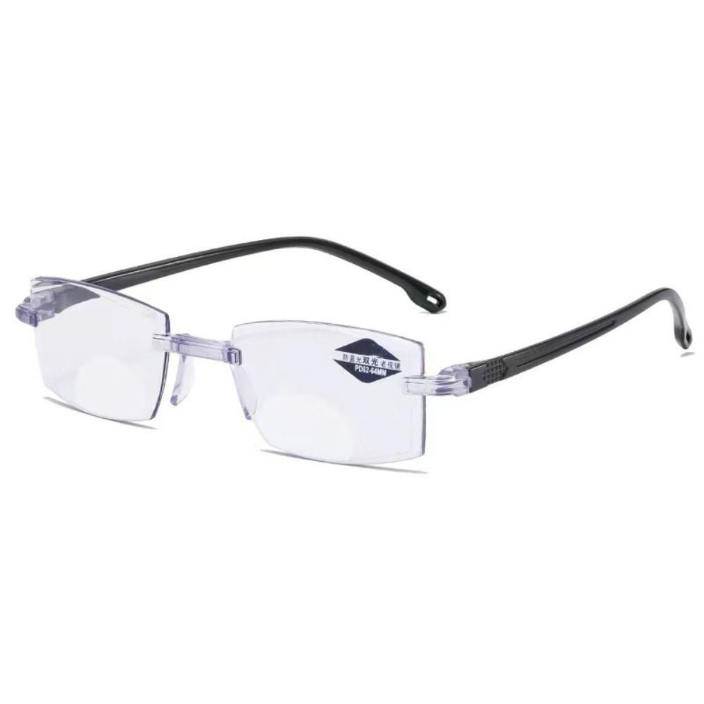 Black+Blue Blue Light Blocking Glasses PC Presbyopia Eyeglasses Portable Reading Glasses Readers