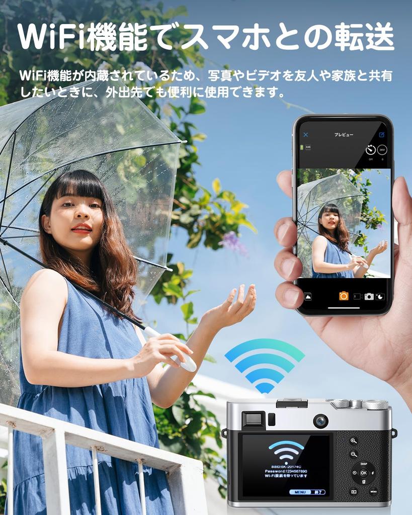 Цифровая камера 5K, которая может отправлять по Wi-Fi 48 миллионов изображений спереди и сзади, для черного смартфона с картой памяти 32 Гб, пикселей, 30 кадров в секунду, функция, ретро,