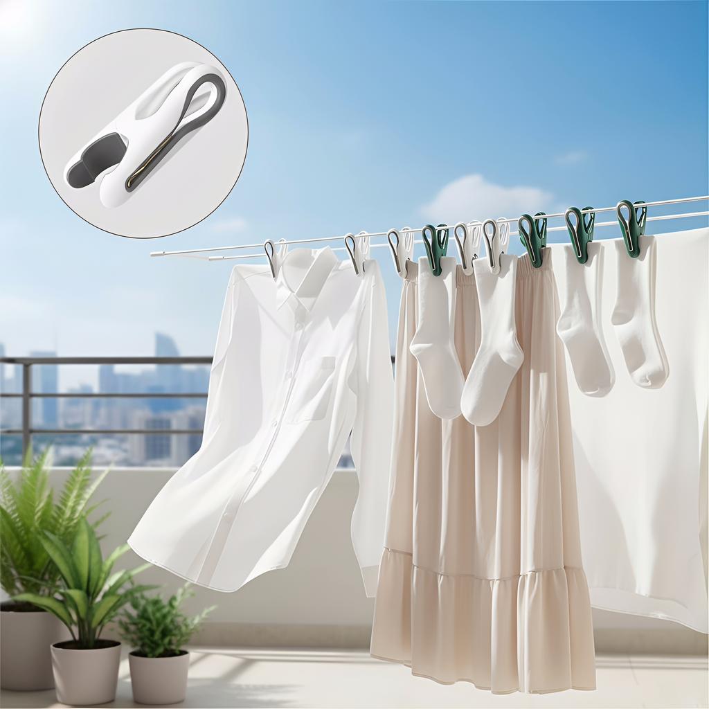New 12/24/36-Piece Plastic Clothes Pins With Storage Basket Laundry Hanging Pegs For Socks Underwear Household Organization