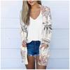 Женская модная свободная повседневная куртка-кардиган средней длины с длинными рукавами и принтом, топ
