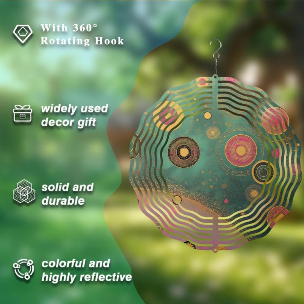 10 Inch Hanging Wind Chime for Outdoor Garden Balcony Decor Spring Summer Gift Artistic Elegant Design with 360 Rotating Hook