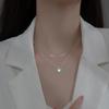 S925 Sterling Silver Chain Love Moonlight Stone Necklace Women's New Sweet Gradual Gemstone Peach Heart Collar Chain Snake Bone Chain