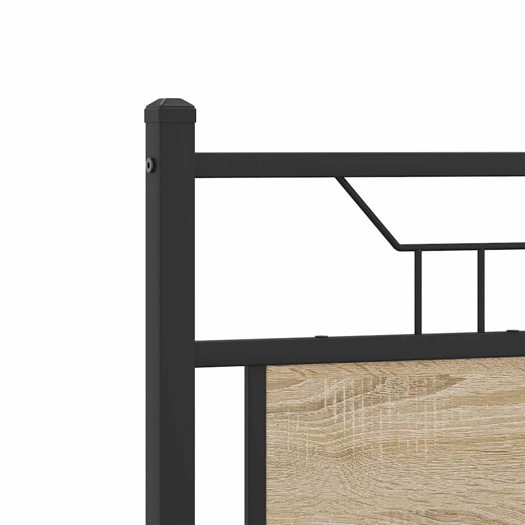Bed Frame without Mattress Sonoma Oak Finish 120x200 cm Wood Based Material