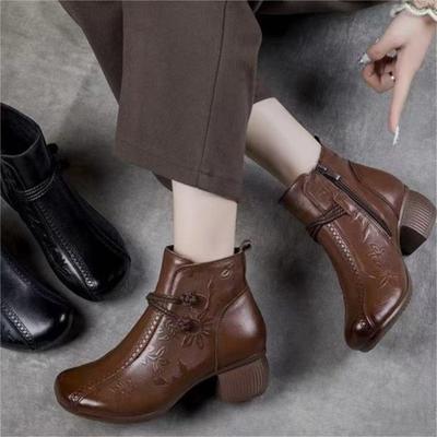 Зимние ретро модные короткие ботинки на мягкой подошве новая этническая мода универсальные ботинки Мартин толстый бархат теплые