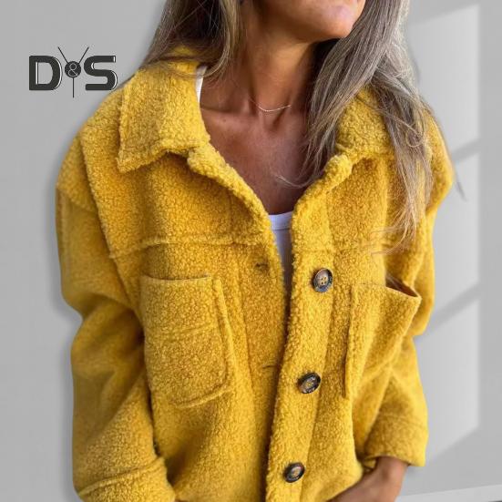 Зимняя женская куртка с двойными карманами, толстый флисовый кардиган с застежкой на пуговицы, длинные рукава, теплое ветрозащитное, сохраняющее тепло пальто для активного отдыха