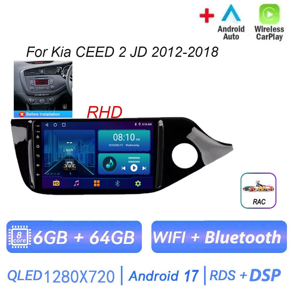 Navigation GPS Android 17 pour Kia CEED 2 JD 2012-2018, lecteur vidéo multimédia automobile, autoradio stéréo, lecteur DVD, WIFI, Carplay