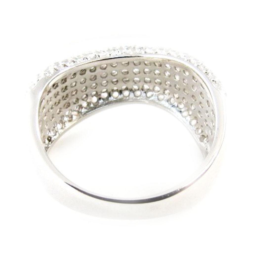 Серебряное кольцо "Богиня" белое серебро (родий) - 9 мм