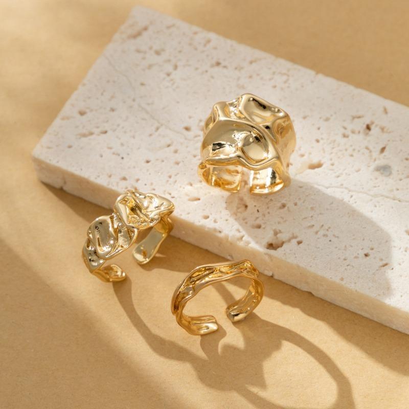 3 шт. Модные Новые, Необычные Металлические Кольца с Индивидуальностью, Простой Комплект Колец для Уличной Фотосессии для Женщин