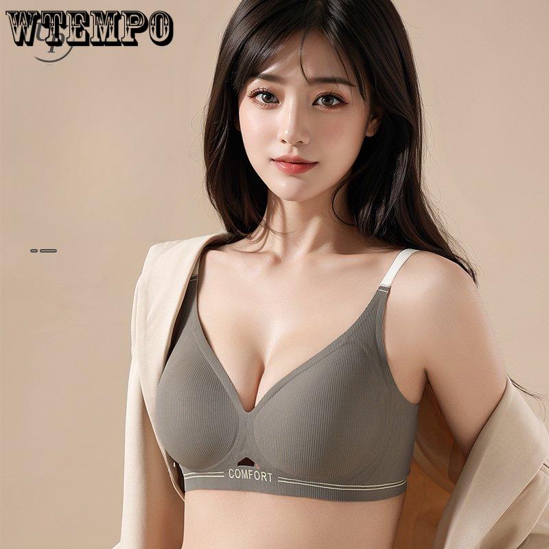 Seamless Bra Women's Soft Support Comfortable Underwear Women's Thin Close-in Bra No Underwire Bra Push Up Bra