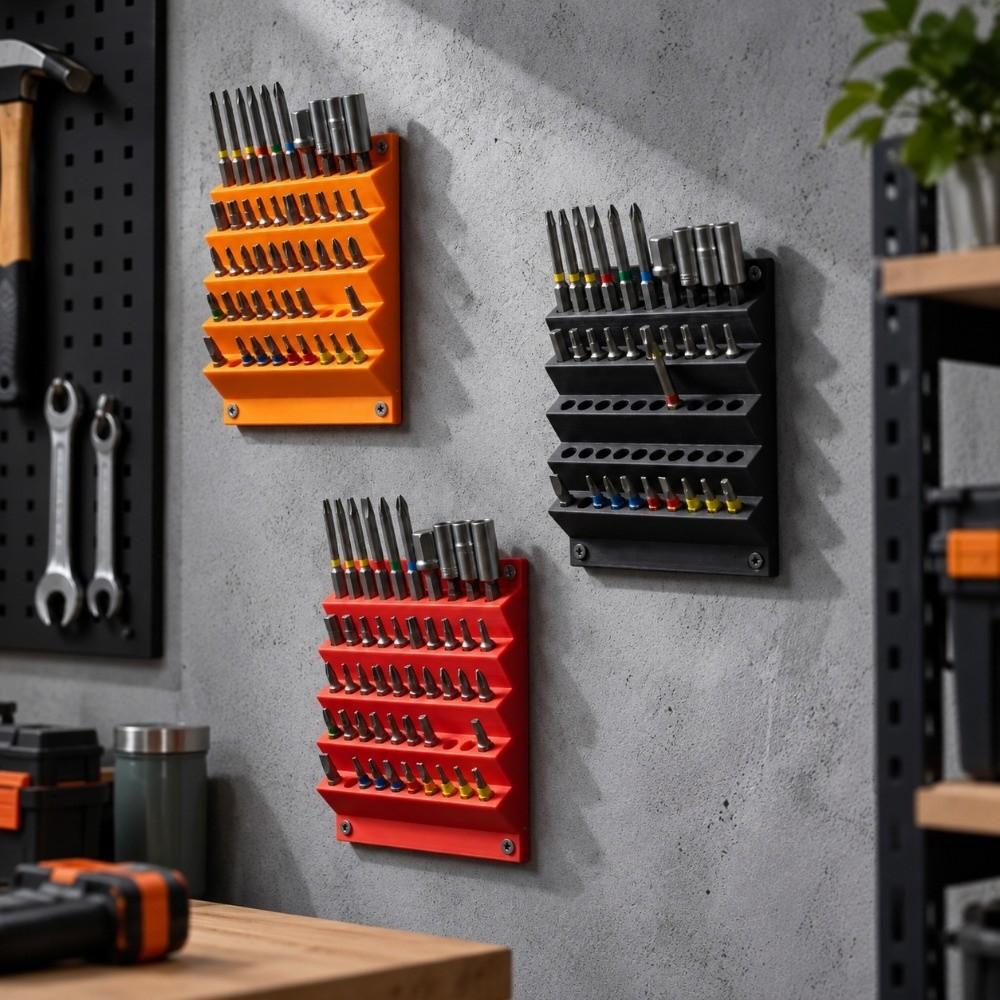 3D Printing Hex Screwdriver Bit Holder 50 Hole Drill Bit Storage Stand Carpenter