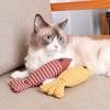 Игрушка для кошек, тряпичная кукла, имитация рыбы из мешковины, содержащая кошачью мяту для облегчения скуки, подушка в виде сайры и забавная игрушка для кошек