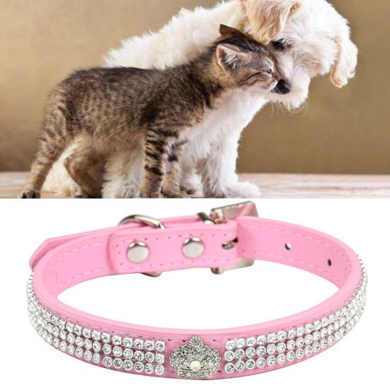 Ожерелье для домашних животных Модная шея?Регулируемый по окружности товар для домашних животных со стразами, ошейник-чокер для собак и кошек
