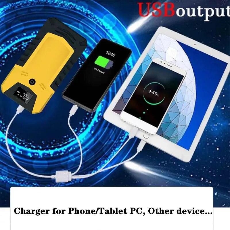 12800 мАч портативный автомобильный стартер Power Bank автомобильное зарядное устройство 12 В пусковое устройство бензиновый дизельный автомобильный усилитель